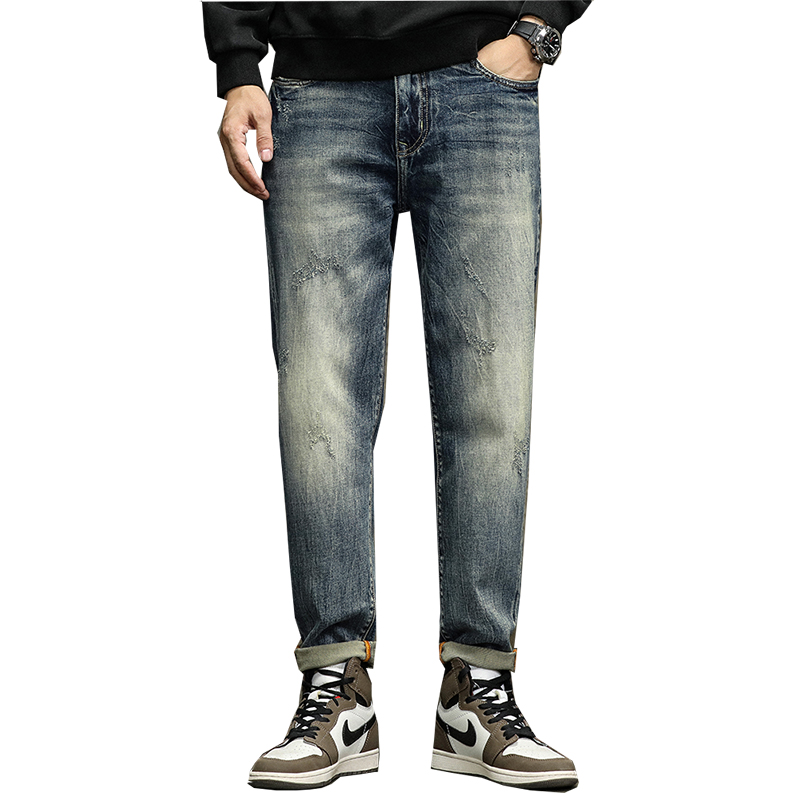 Loose Fit Jeans Pants Men Stretch Streetwear Harem Pants Baggy Fashion Pockets Blue Male Trousers 2025 Trendy Jeans Brand