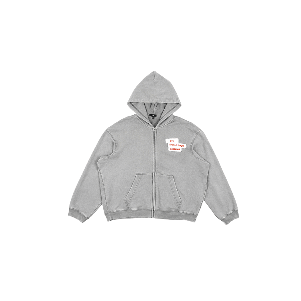 Official BTS Arirang Zip-up Hoodie - Essential Heather Gray