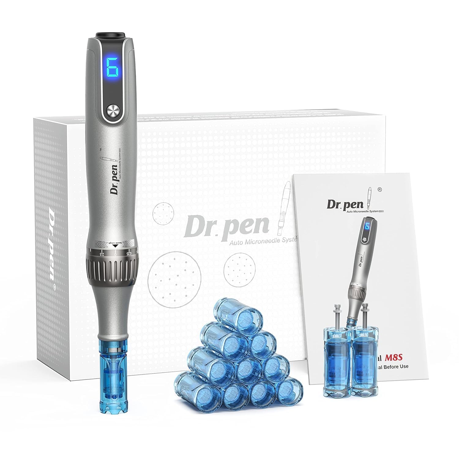 Dr. Pen M8S Microneedling Pen with 12 Cartridges