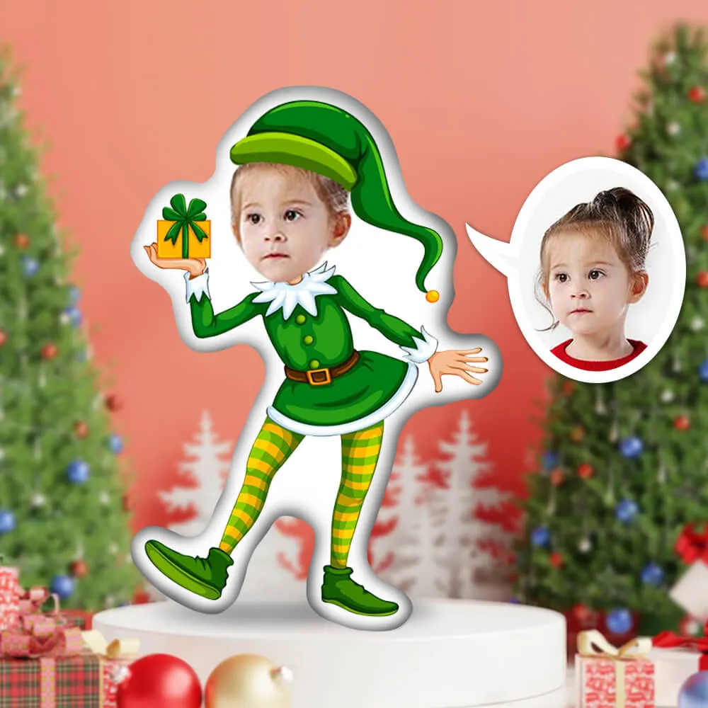 Custom Christmas Pillow Face Body Little X-Mas Elf Personalized Photo Pillow Gift Pillow Toy Throw Pillow MiniMe Pillow Dolls and Toys Doll Plush