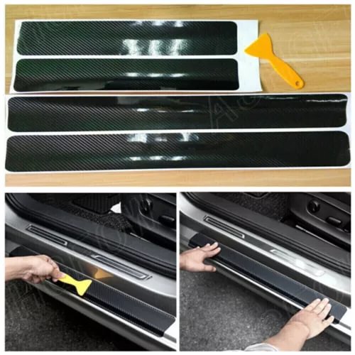 Dronehint Carbon Fiber Car Door Sill Plate Protector Entry Sticker 2023 Parts Accessories (For: Acura) Parts