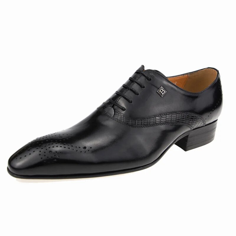 VCSHOES Shoes Men Wedding Shoes Genuine Leather Sapato Dress Office Mens Shoes Adult Oxfords