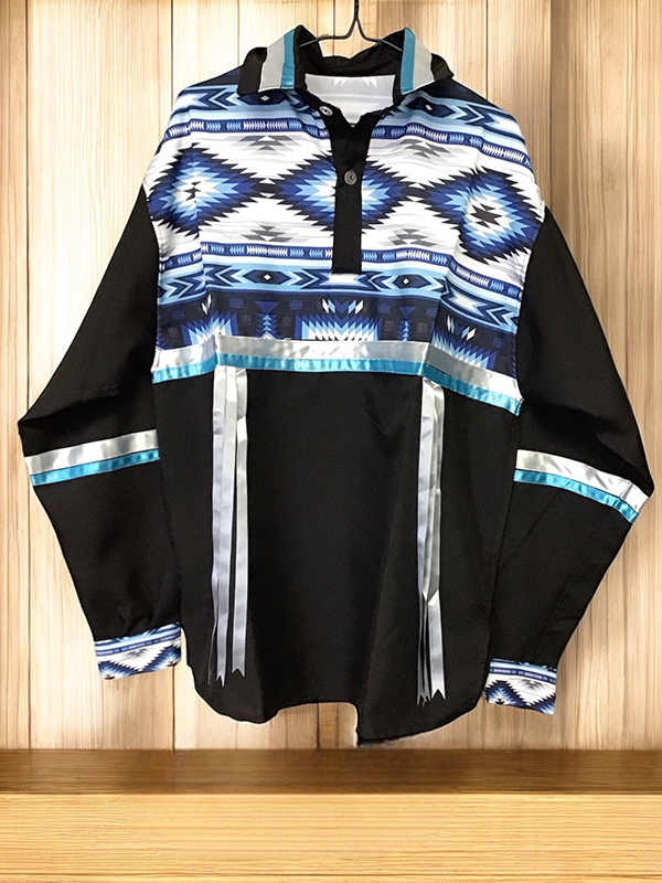 Native American Men's Long Sleeve Ribbon Shirt