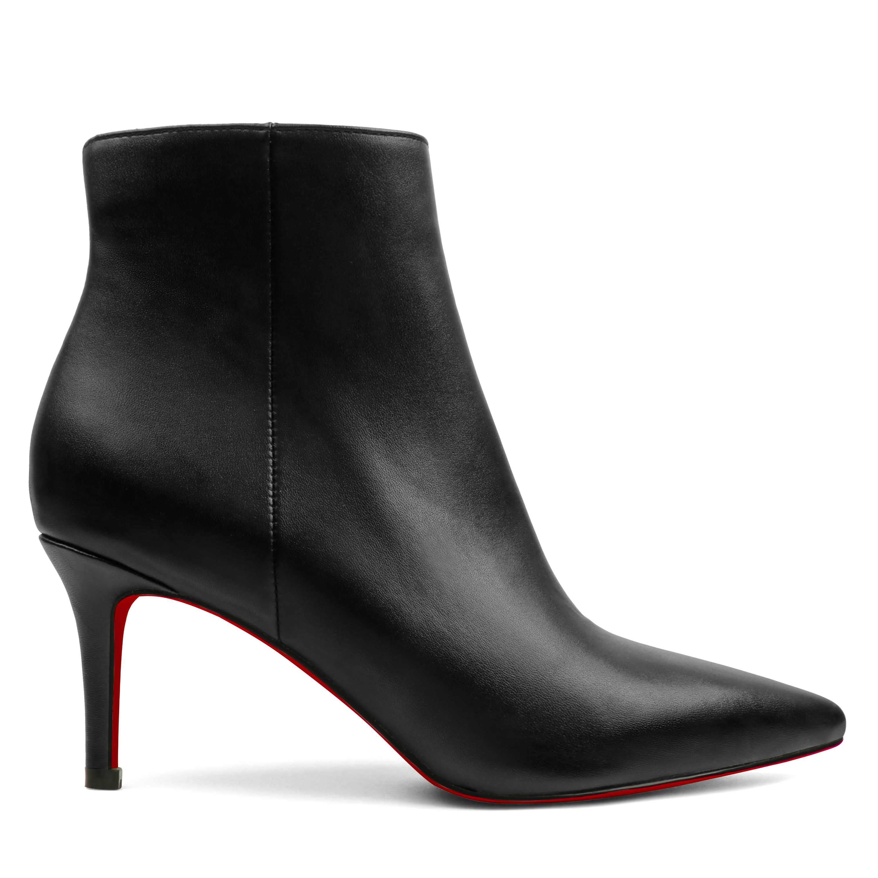 60mm Women's Ankle Boots Closed Pointed Toe Red Bottoms Stilettos Booties-MERUMOTE