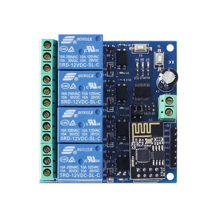 ESP8266 12V WiFi Relay 4 Way Smart Home Mobile WiFi Wireless Switch Relay APP Remote Control Switch ESP8266 WiFi Relay
