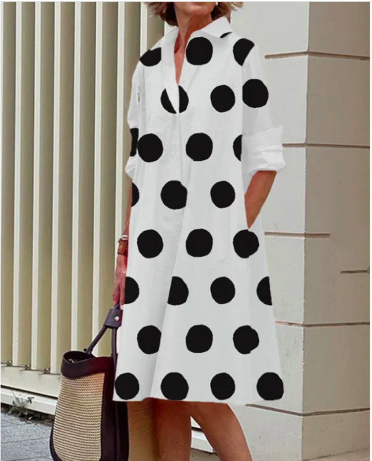 New Printed Pocket Shirt Dress