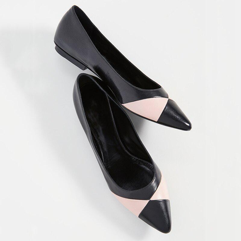 GOOSHOE Black Nude Ballet Flats Pointed Toe Woman Shoes