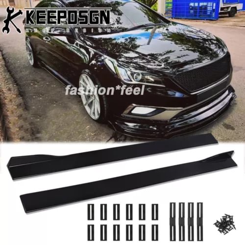 Dronehint For Hyundai SONATA Side Skirts Extension Lower Splitter Body Parts GLOSSY BLACK (For: Acura) Parts