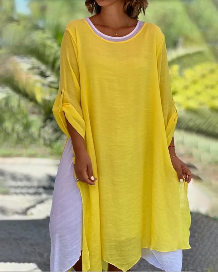 Plus Size Fake Two Pieces Dress