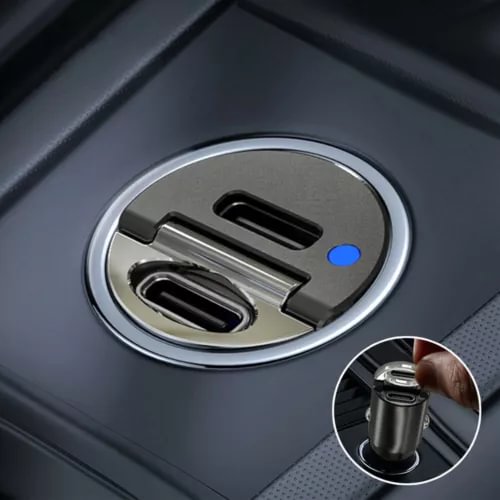 Dronehint Black Mini Dual USB Type-C PD Fast Phone Charger Adapter Parts Car Accessories (For: Acura) Parts