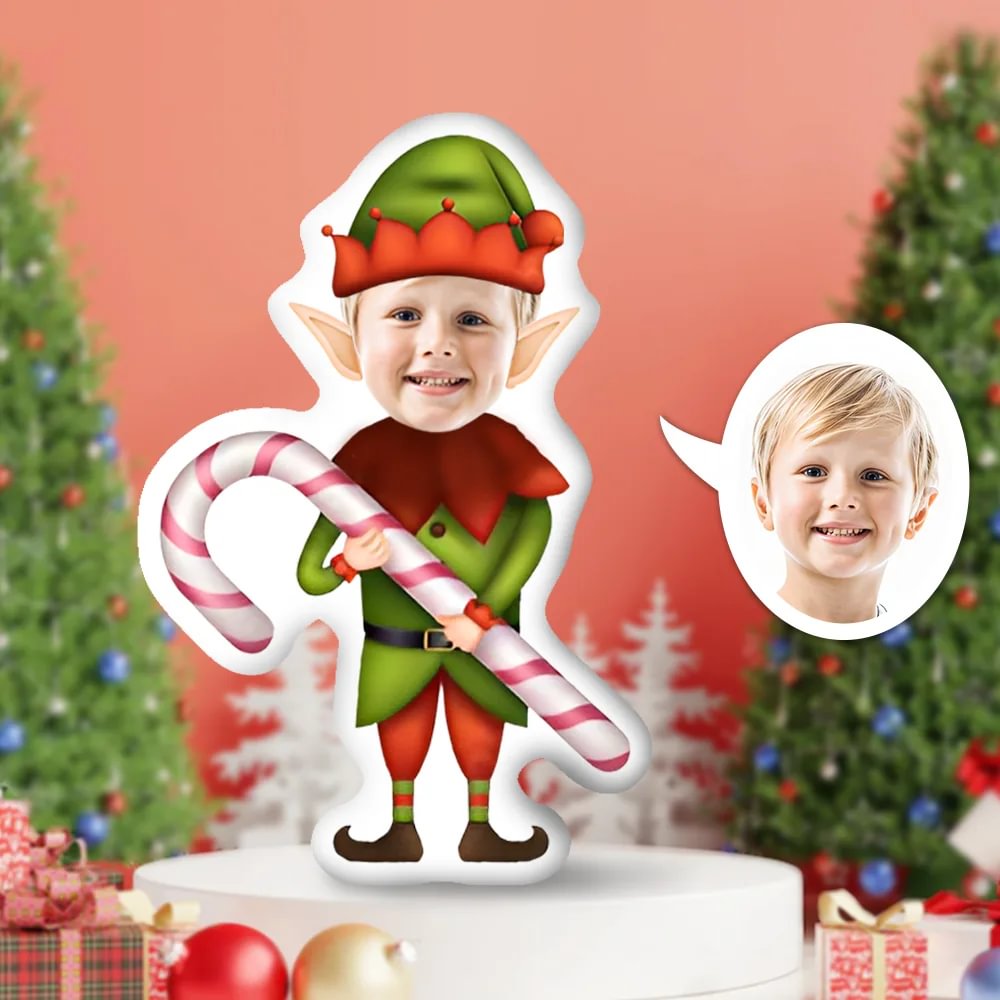 Custom Photo Face Pillow, Christmas Elf Boy Face Pillow, Face Picture Pillow Doll Face Body Pillow Personalized Doll Doll Plush