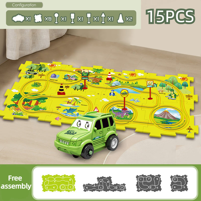 Last Day 69% OFF-🔥Children's Educational Puzzle Track Car Play Set