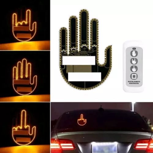Dronehint Universal Car Parts Rear Window Light Middle Finger Gesture Light Kit w/ Remote (For: Acura) Parts