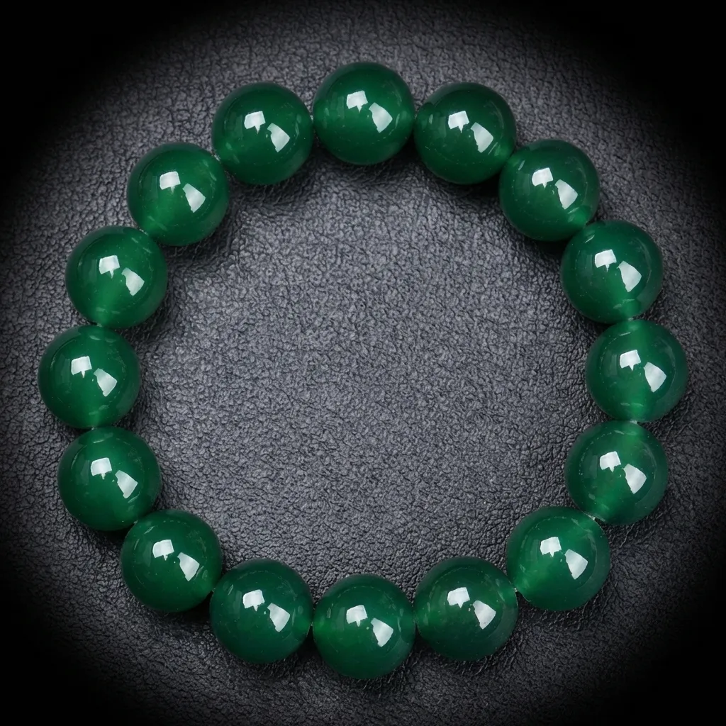 JiStones Artisan Agate Collection | Natural Red, Green & Black Gemstone Bracelets 1#Green Agate (Direction - East Green / Five Elements - Wood)-Single circle - bead diameter about 6mm (29 pieces)