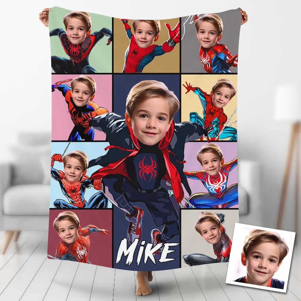 Customized Superhero Blankets Personalised Spider-Man Fleece Blanket