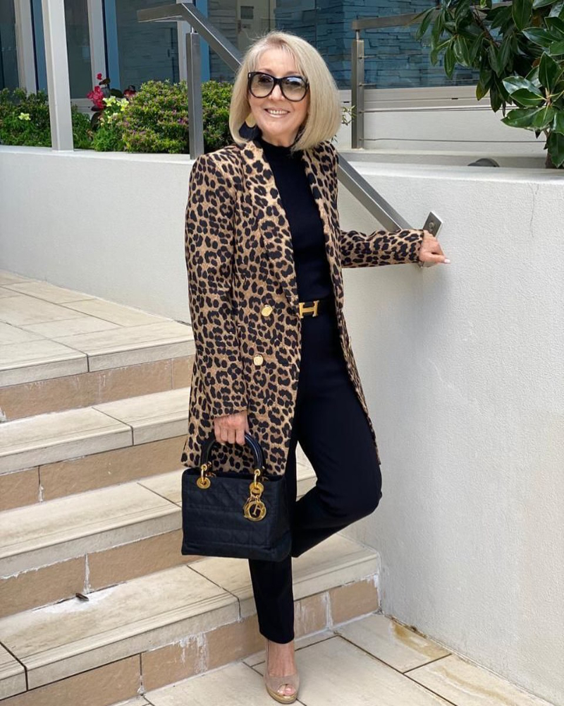 Leopard Print Plus Size Coat Jacket