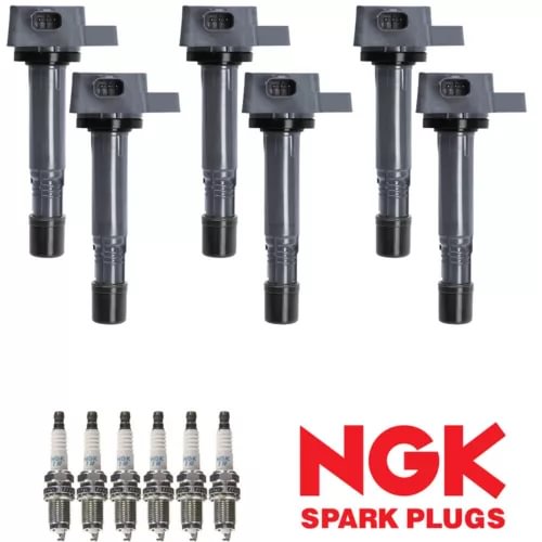 Dronehint Ignition Coil & NGK Platinum SparkPlug for 09-15 Honda Pilot Acura MDX RDX UF624 (For: Acura) Parts