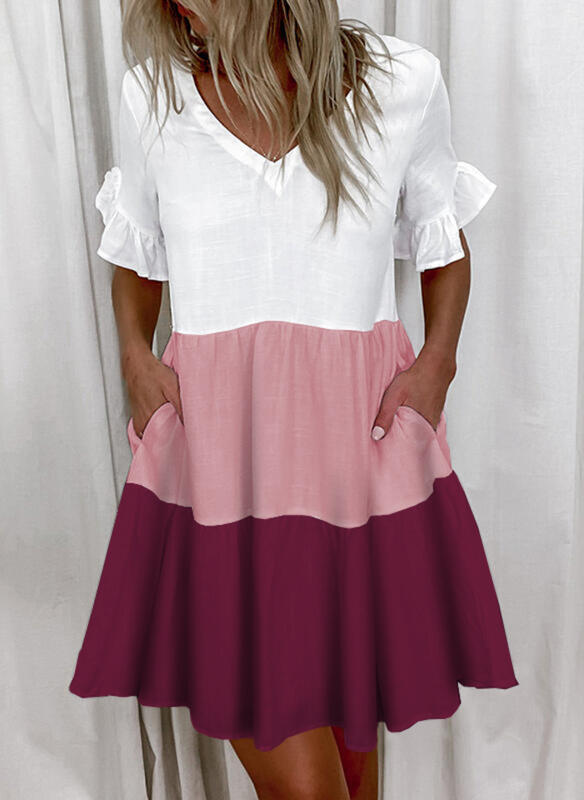 Plus Size Printed Ruffled Tunic Dress