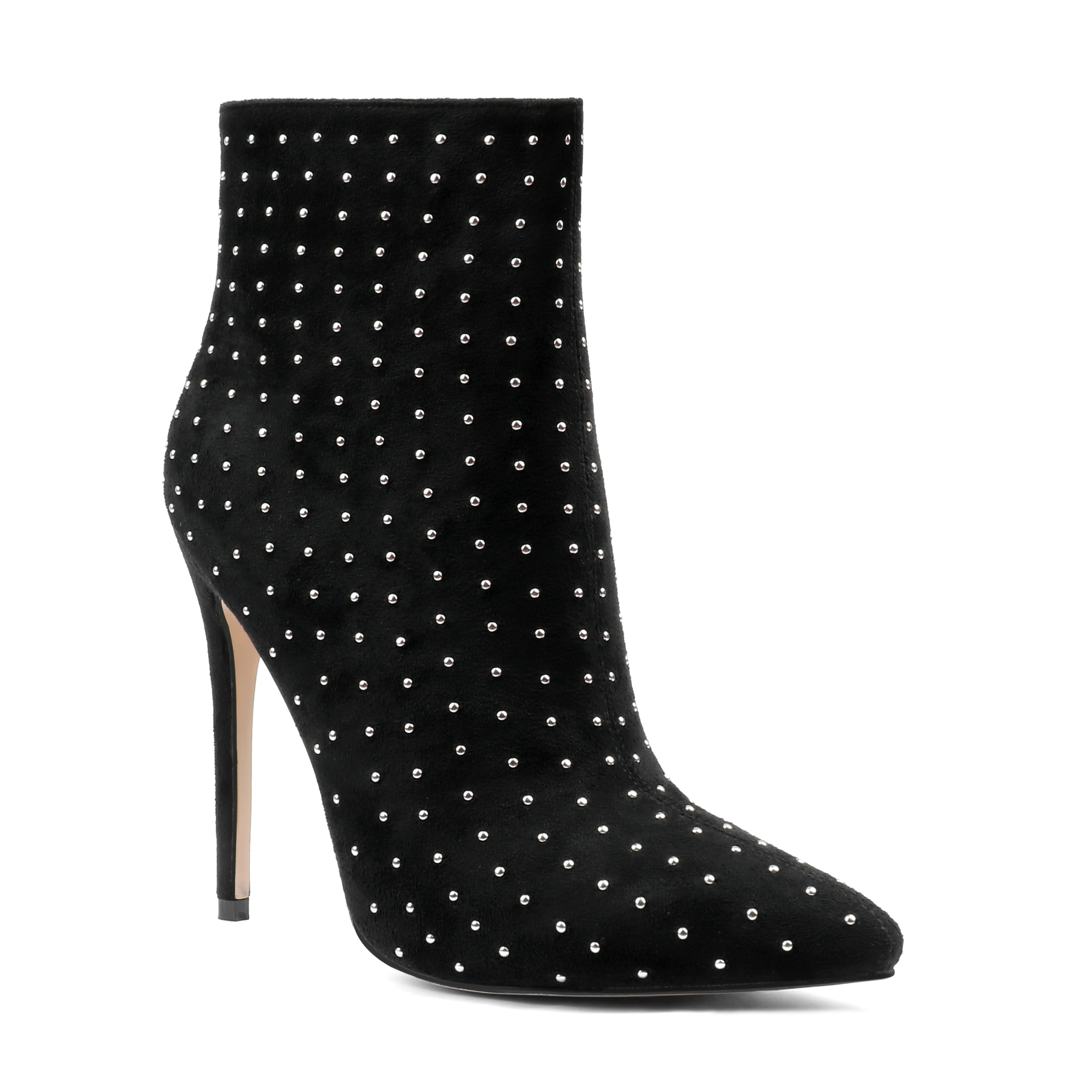 100mm/120mm Women's Closed Pointed Toe Heels Stilettos Ankle Boots Suede Shoes-MERUMOTE