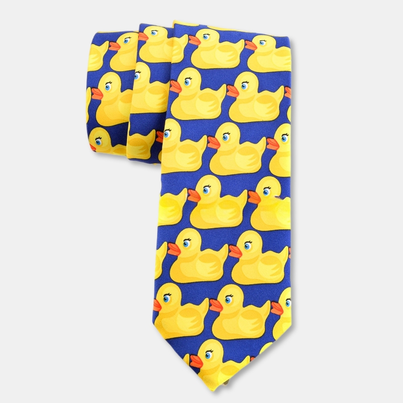 Fashion Trendy Yellow Duck Tie 8cm Jacquard Tie Party Performance Barney Ducky