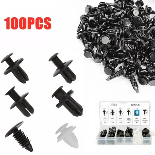 Dronehint 100 pcs Bumper Clips Hood Fender Push Rivets Retainer Fasteners for Car Parts (For: Acura) Parts