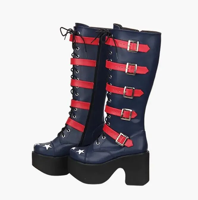VCshoesMori Girl Motorcycle Punk Boots Lady Lolita Boots Woman High Heels Pumps Women Princess Party Shoes 10cm