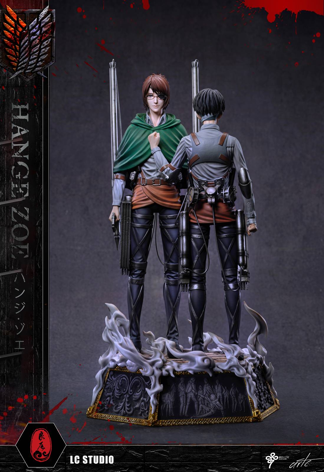 1/6 Scale Levi Ackerman & Hange Zoe - Attack on Titan Resin Statue
