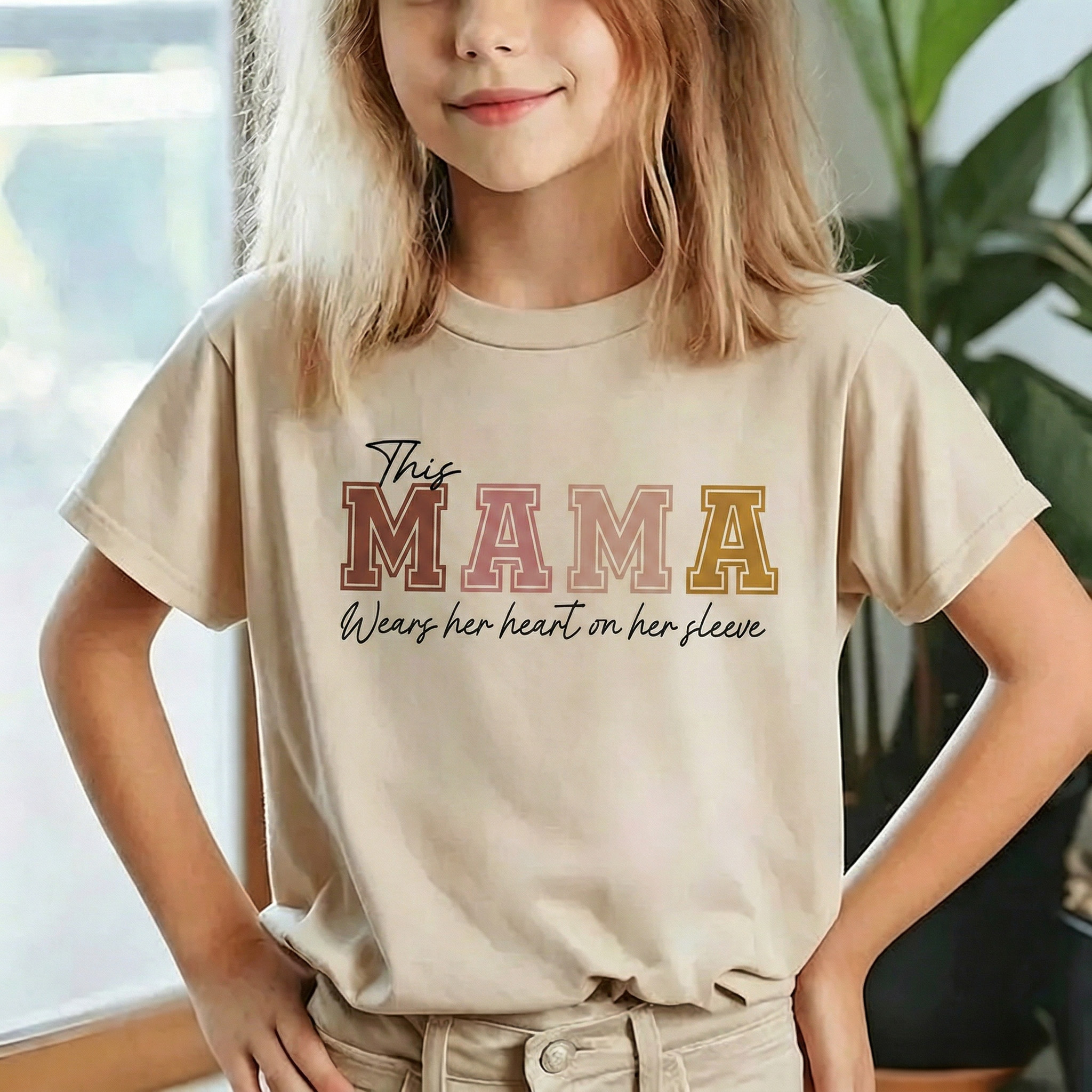 Pamaviva Kids Heart On Sleeve Mama Sweatshirt Custom Name Design