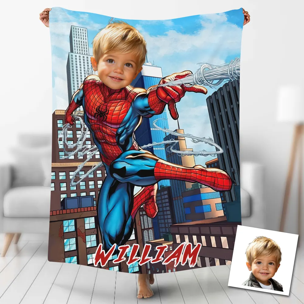 Customized Superhero Blankets Personalised Spider Man Fleece Blanket