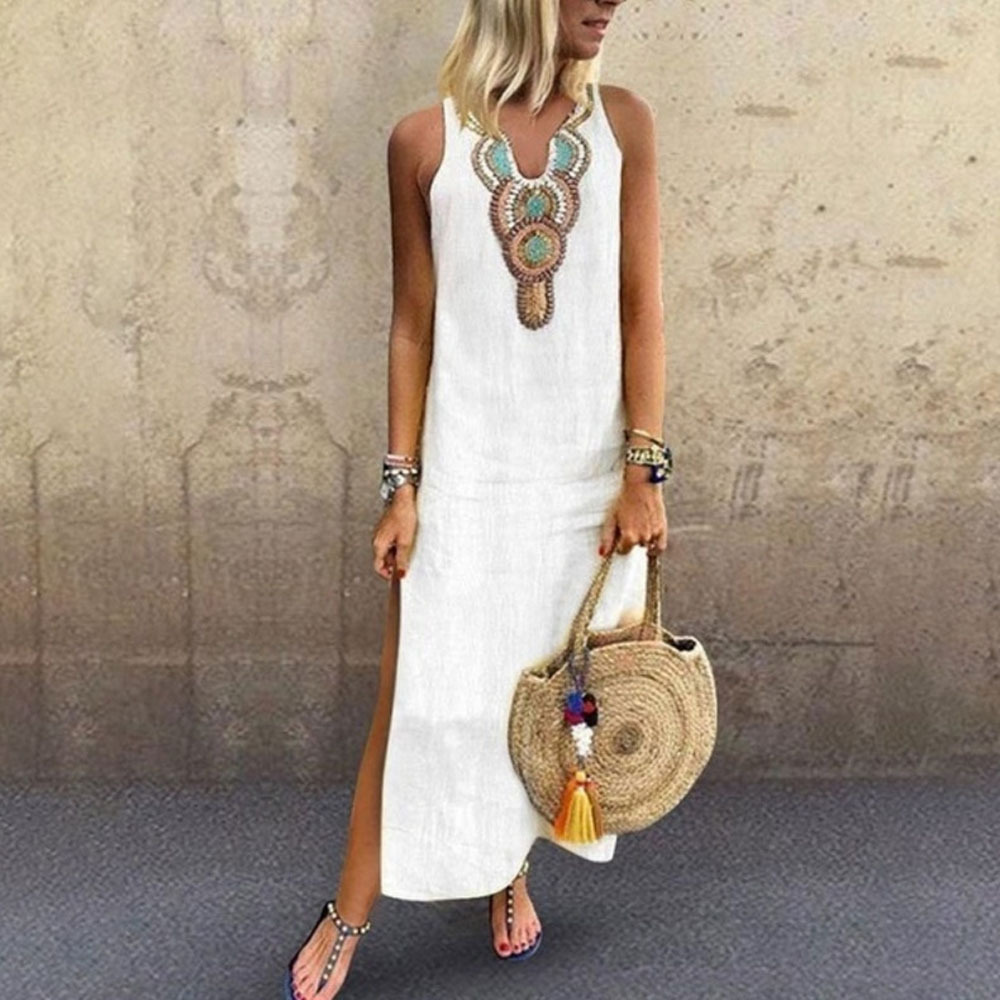 Sleeveless V-neck Boho Dress