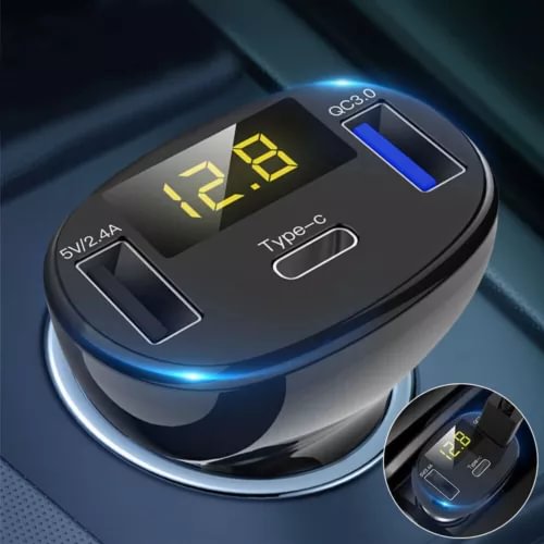 Dronehint Car Accessories 3 Port USB Type-C Fast Charging Safe Phone Charger Adapter Parts (For: Acura) Parts