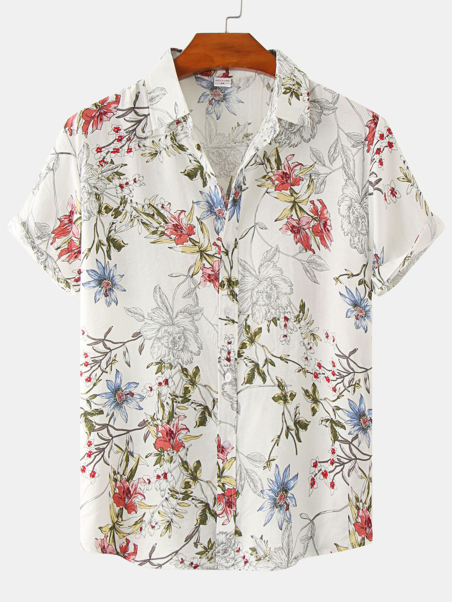 - Floral Pattern Hawaiian Shirt