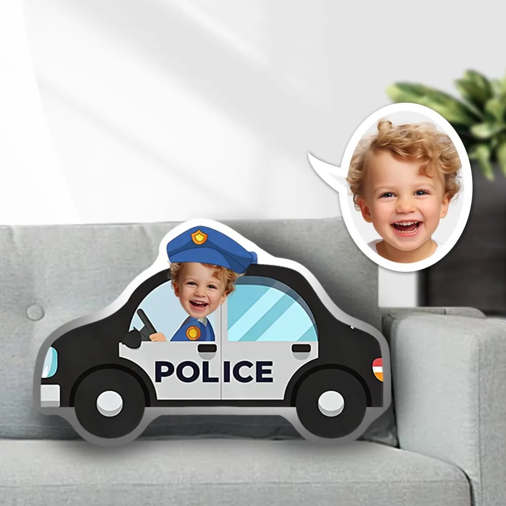 Custom Photo Face Pillow,Police Car Face Pillow, Face Picture Pillow Doll Face Body Pillow Personalized Doll Doll Plush