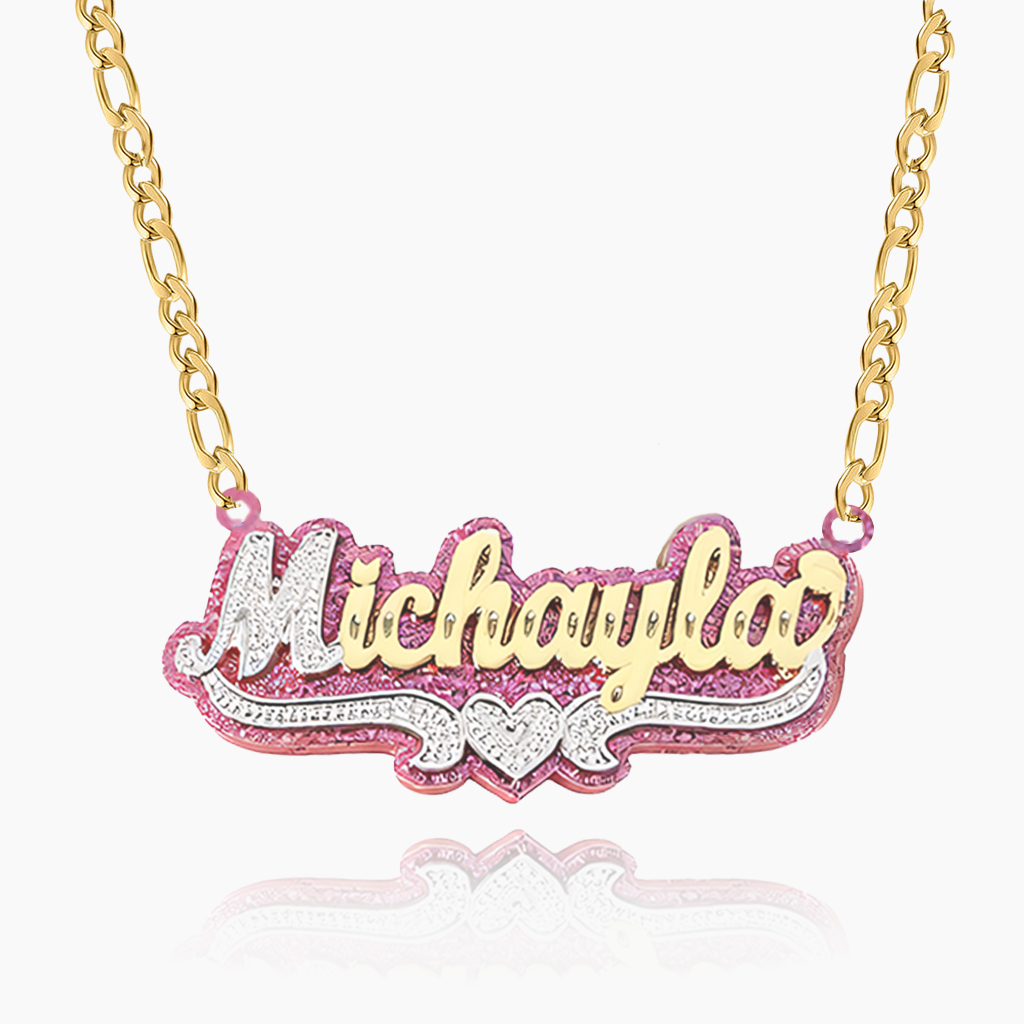 DIY Silver Gold Acrylic Name Necklace