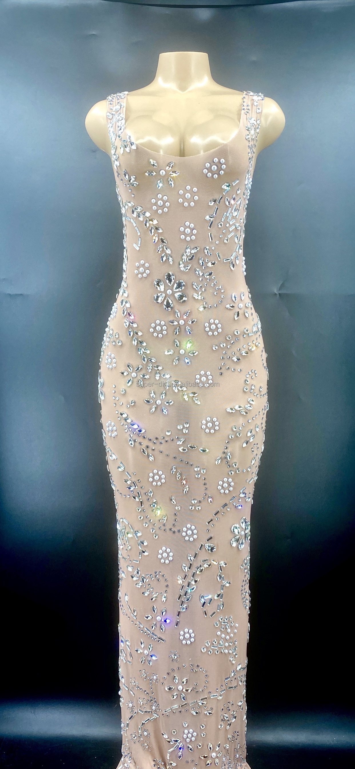 GOOSHOE Diamonformal Gowns Dresses Long Tight Dress Women Stage
