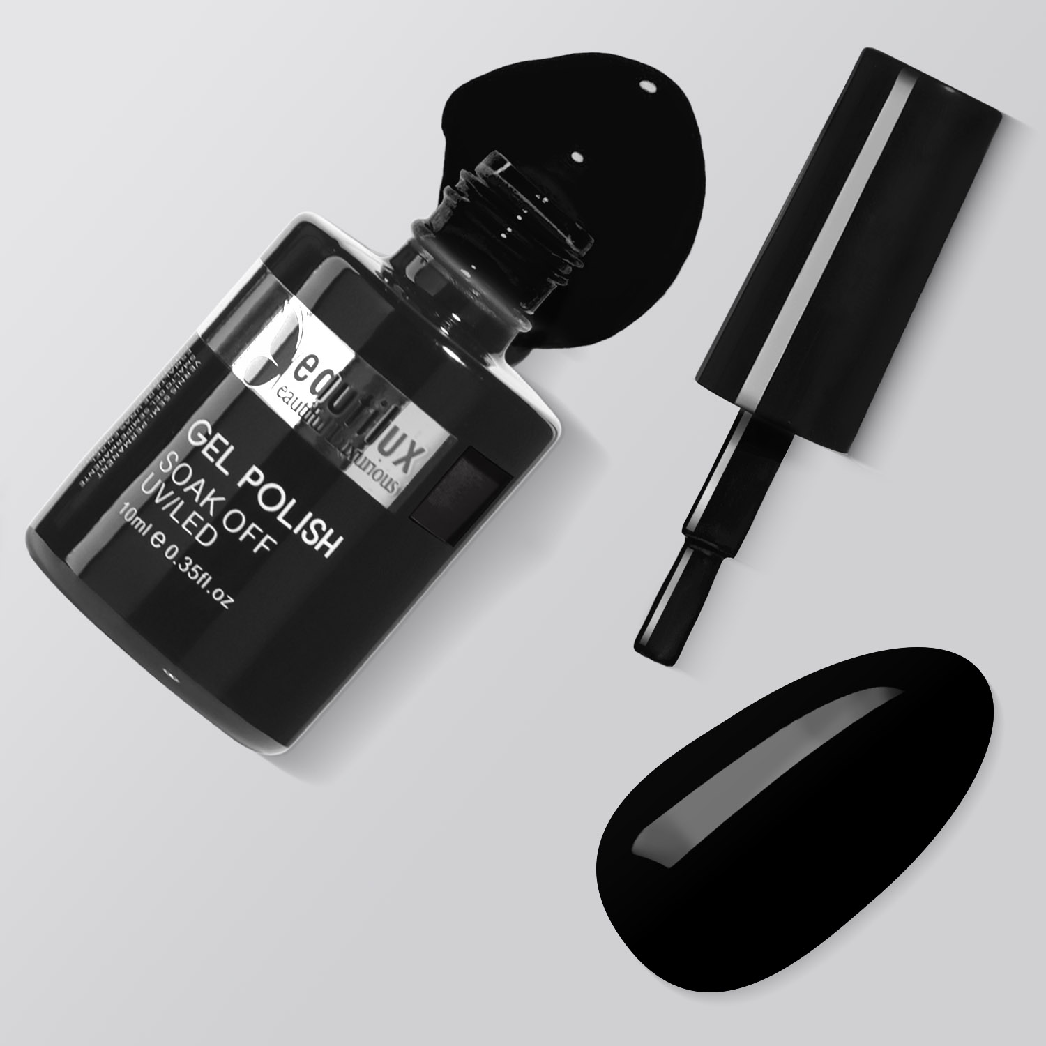 HEMA& TPO Free Nail Gel Polish Color 10ml Autumn Collection-Charbon (BLACK)