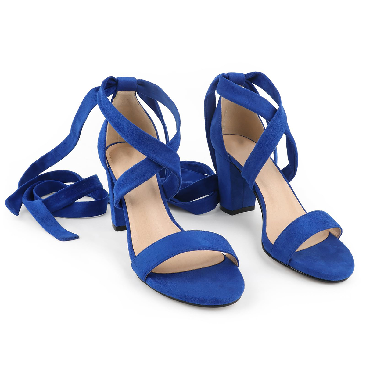 80mm Women's Chunky Heel Sandals High Heels Open Toe Strappy Sandals-MERUMOTE