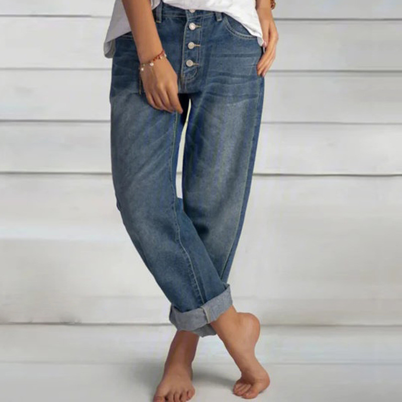 Loose Leisure Slimming Straight Plus Size Jeans