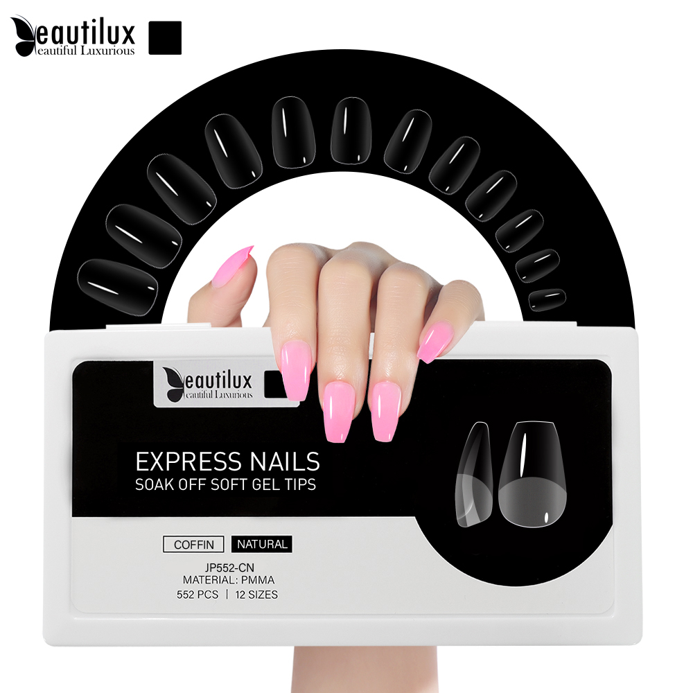 CAPSULE NAILS 552pcs|COFFIN|NATURAL