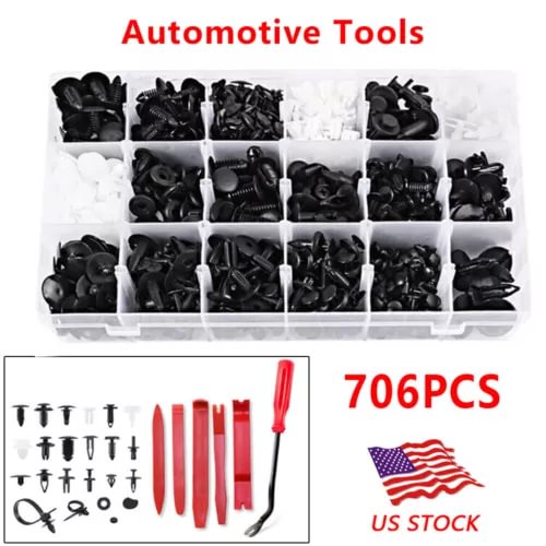 Dronehint 706PCS/SET Plastic Clips Auto Body Push Pin Fender Bumper Fasteners Rivet Parts (For: Acura) Parts