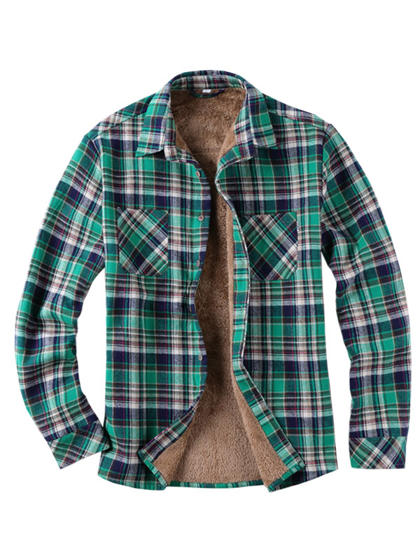 Plaid Long Sleeves Lapel Blouses&shirts Tops