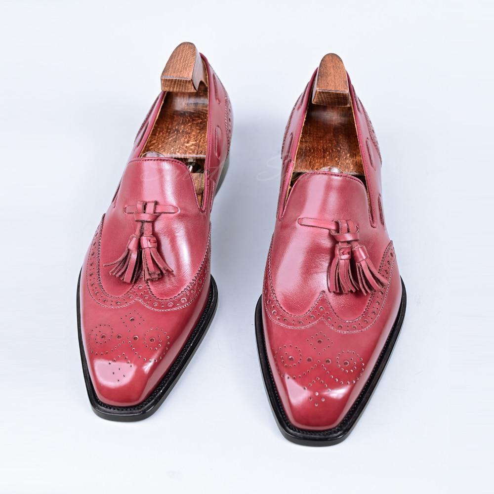 Men's Leather Shoes Tassel Loafers Suede Leather Banquet Shoes Wedding Leather Shoe