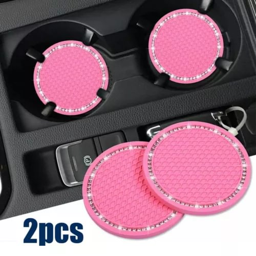 Dronehint Rhinestone Cup Holder Insert Cup Coasters Accessories For Car Parts Pink Bling (For: Acura) Parts