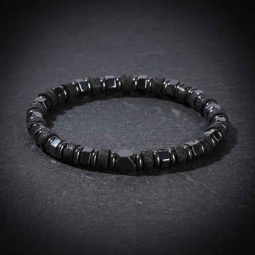 JiStones Signature Golden Tiger Eye & Hematite Artisan Bracelet