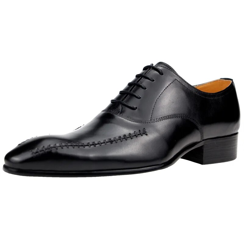 VCSHOES Purely String Genuine Leather Sapato Social Shoes Men Formal Wedding Mans Dress Office Loafer Blue Shoes