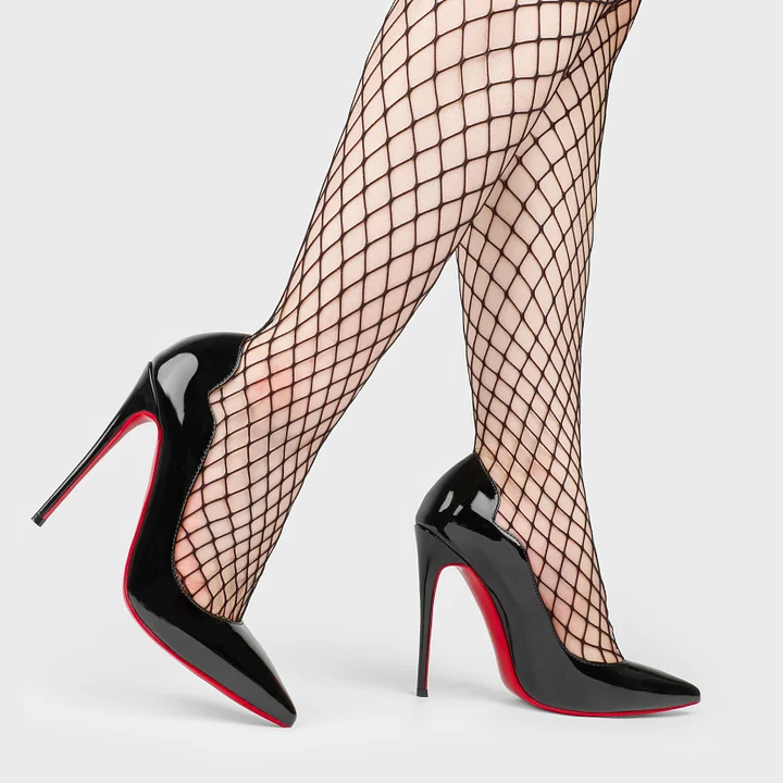 4.72" Women's Classic Pointed Toe Red Bottom High Heels for Party Wedding Pumps-MERUMOTE