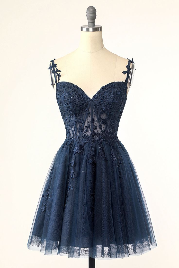 Lussooy Sweetheart Chic Embroidery Short Mini Homecoming Dress