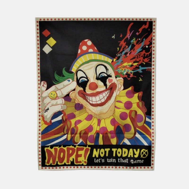 Retro Gothic Clown Dark Hanging Cloth Bedroom Decoration Rebel Hip Hop Graffiti Background Fabric