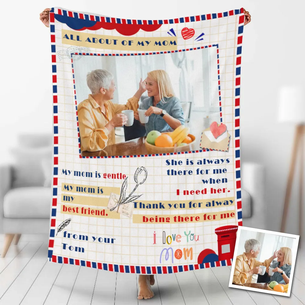 Mothering Sunday Gift,Custom Photo Blankets Personalised About Mum Blanket Best Gift For Mother's Day