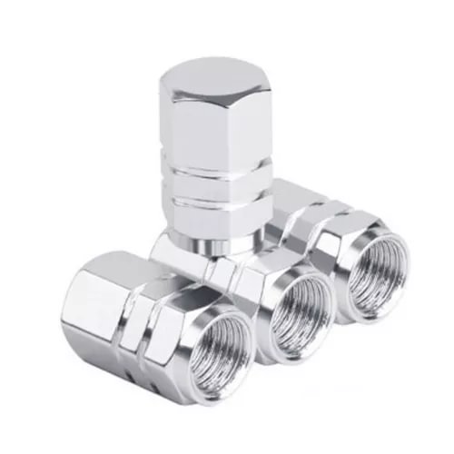 Dronehint 4Pcs Silver Car Wheel Tire Parts Valve Stem Caps Cover Air Dust Caps Accessories (For: Acura) Parts